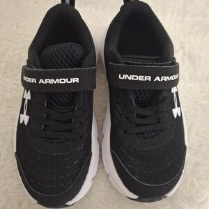 Under Armour Black and White Kids Sneakers